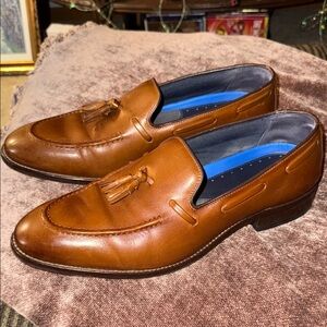 Mens size 11.5 tan leather loafers